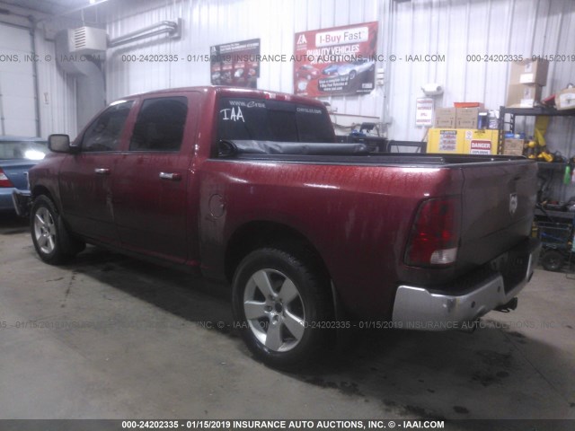 1C6RD7LT2CS155949 - 2012 DODGE RAM 1500 SLT RED photo 3