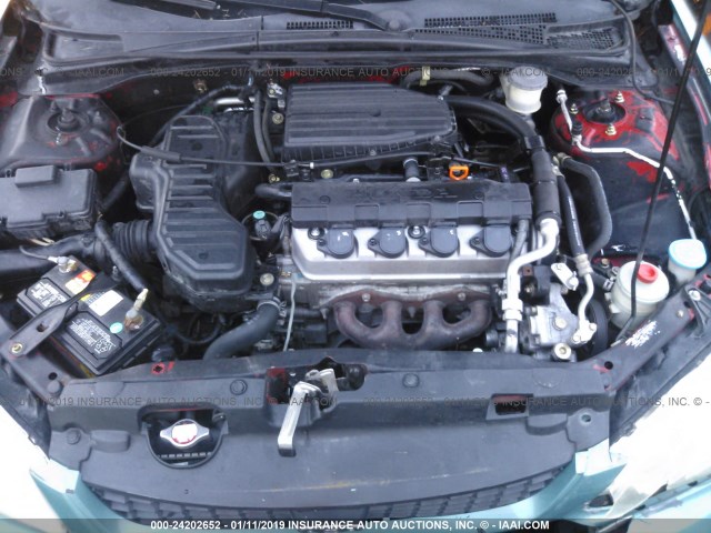 1HGEM22154L036784 - 2004 HONDA CIVIC DX VP TEAL photo 10