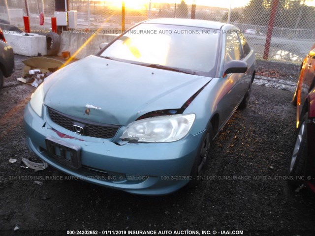 1HGEM22154L036784 - 2004 HONDA CIVIC DX VP TEAL photo 2