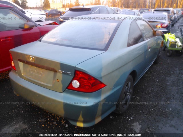 1HGEM22154L036784 - 2004 HONDA CIVIC DX VP TEAL photo 4