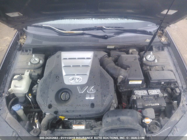 5NPEU46F06H147668 - 2006 HYUNDAI SONATA GLS/LX BLACK photo 10