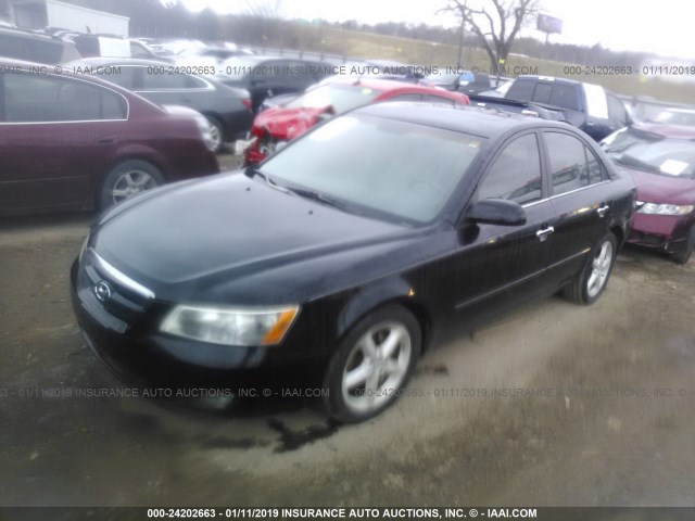 5NPEU46F06H147668 - 2006 HYUNDAI SONATA GLS/LX BLACK photo 2