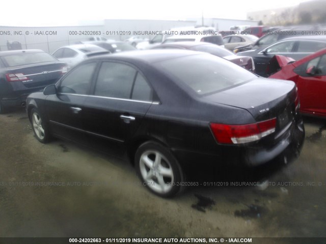 5NPEU46F06H147668 - 2006 HYUNDAI SONATA GLS/LX BLACK photo 3