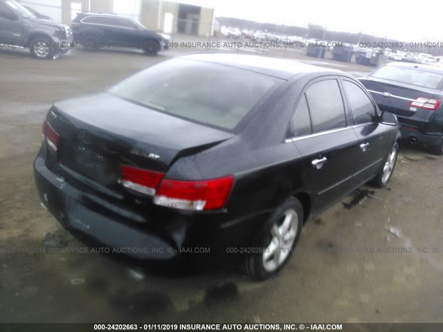 5NPEU46F06H147668 - 2006 HYUNDAI SONATA GLS/LX BLACK photo 4