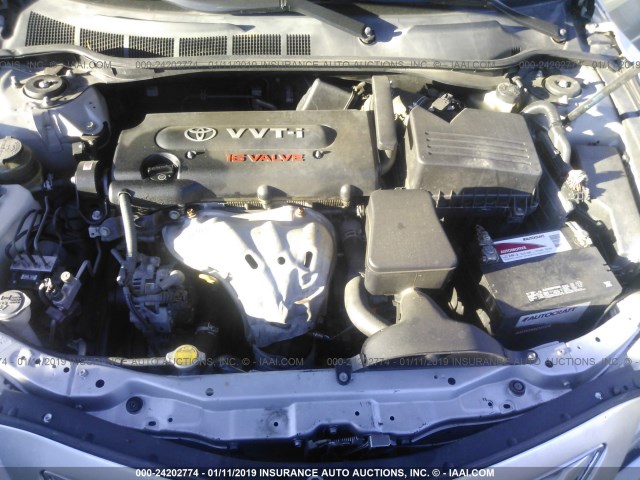 JTNBE46KX73123108 - 2007 TOYOTA CAMRY NEW GENERAT CE/LE/XLE/SE SILVER photo 10