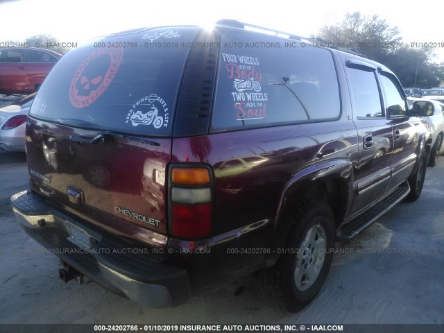 1GNEC16Z34J157103 - 2004 CHEVROLET SUBURBAN C1500 BURGUNDY photo 4