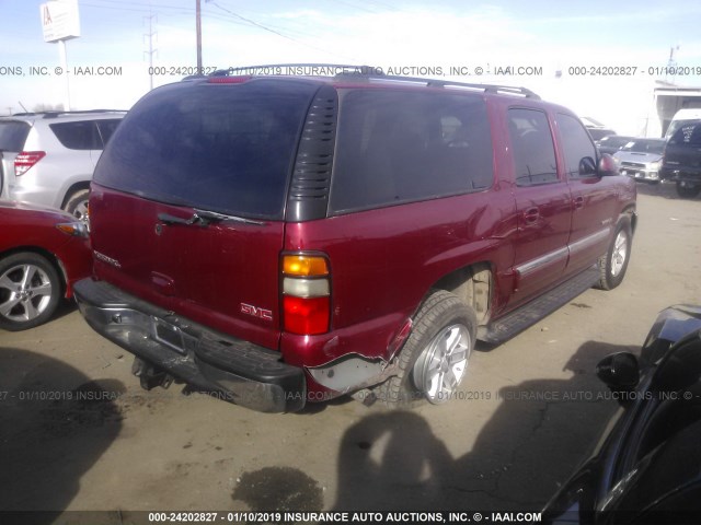 3GKFK16Z04G247072 - 2004 GMC YUKON XL K1500 MAROON photo 4