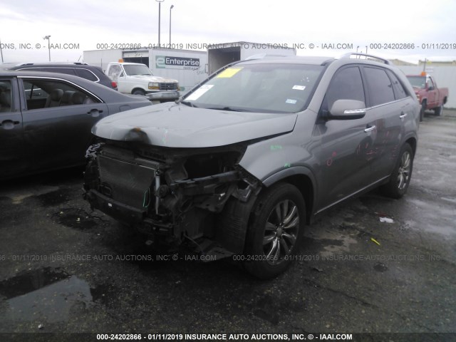 5XYKW4A21DG412362 - 2013 KIA SORENTO SX Pewter photo 2