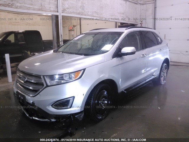 2FMPK4J96GBB78853 - 2016 FORD EDGE SEL SILVER photo 2