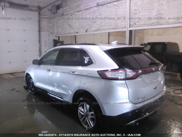 2FMPK4J96GBB78853 - 2016 FORD EDGE SEL SILVER photo 3