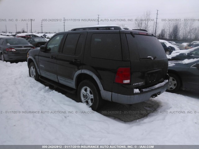 1FMZU63K52ZC62764 - 2002 FORD EXPLORER XLT BLACK photo 3