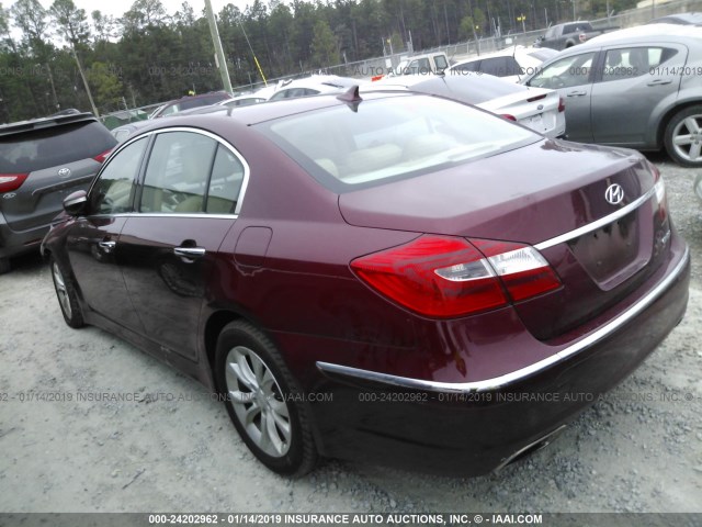 KMHGC4DD6DU225446 - 2013 HYUNDAI GENESIS 3.8L MAROON photo 3