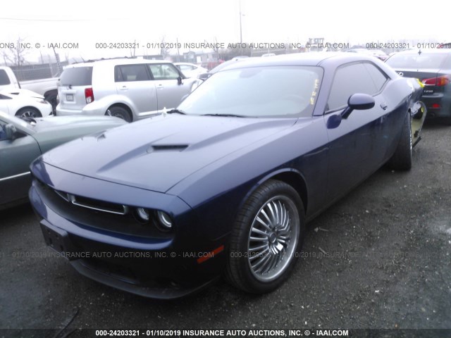 2C3CDZAG8FH811491 - 2015 DODGE CHALLENGER SXT BLUE photo 2