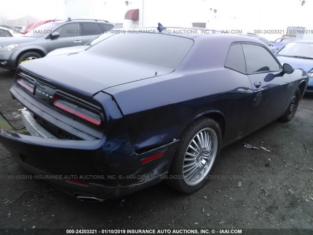 2C3CDZAG8FH811491 - 2015 DODGE CHALLENGER SXT BLUE photo 4