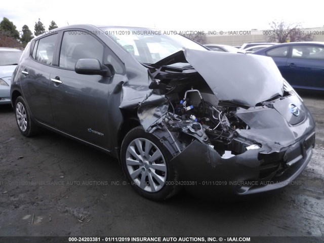 1N4AZ0CP2GC310281 - 2016 NISSAN LEAF S GRAY photo 1