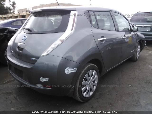 1N4AZ0CP2GC310281 - 2016 NISSAN LEAF S GRAY photo 4