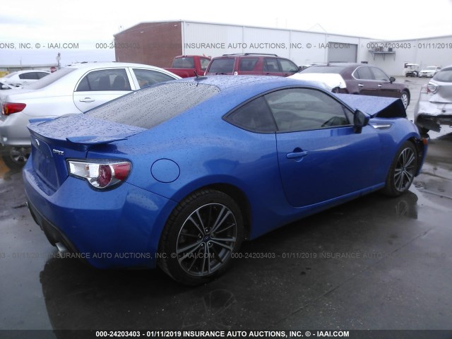 JF1ZCAC18E8601387 - 2014 SUBARU BRZ 2.0 LIMITED BLUE photo 4