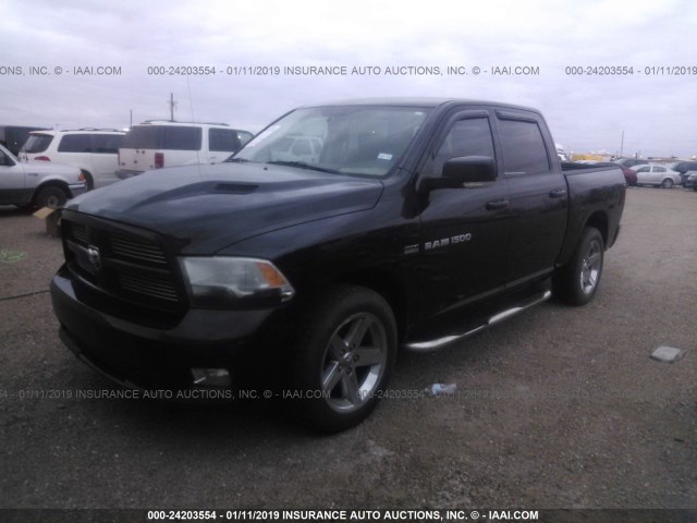 1C6RD6MT5CS159647 - 2012 DODGE RAM 1500 SPORT BLACK photo 2