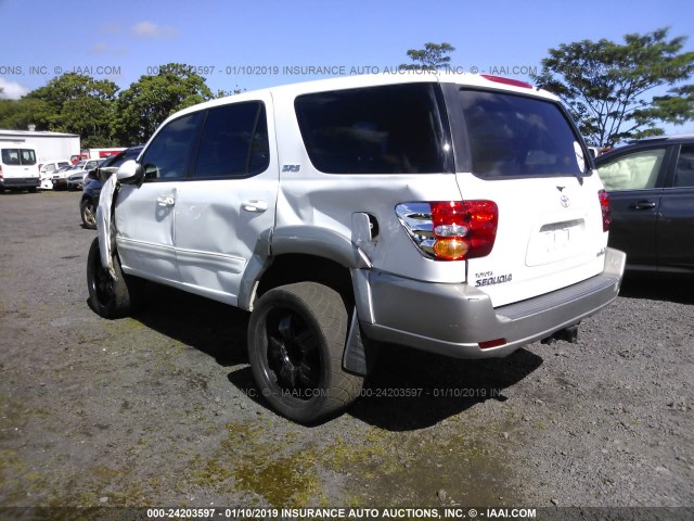 5TDZT34A03S164658 - 2003 TOYOTA SEQUOIA SR5 WHITE photo 3