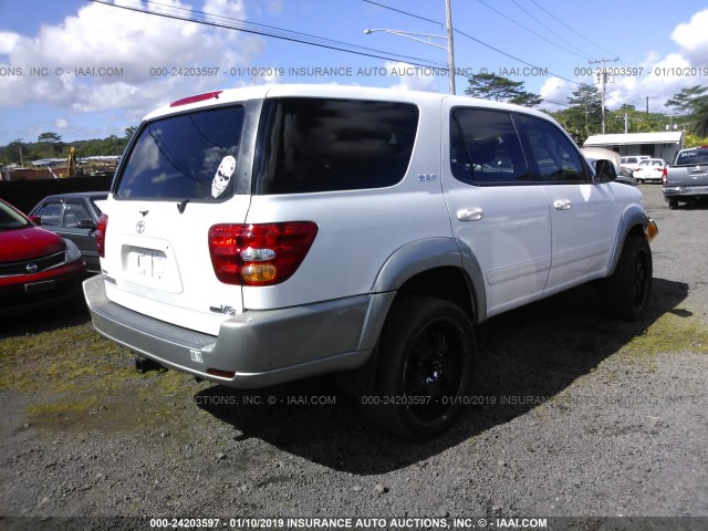 5TDZT34A03S164658 - 2003 TOYOTA SEQUOIA SR5 WHITE photo 4