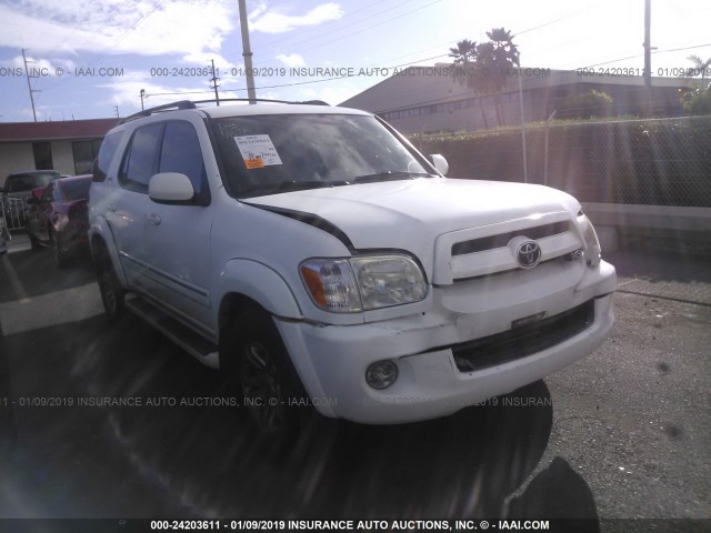 5TDZT34A57S291654 - 2007 TOYOTA SEQUOIA SR5 WHITE photo 1