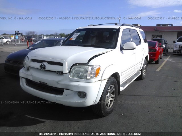 5TDZT34A57S291654 - 2007 TOYOTA SEQUOIA SR5 WHITE photo 2