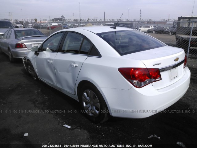 1G1PC5SH1C7104832 - 2012 CHEVROLET CRUZE LS WHITE photo 3