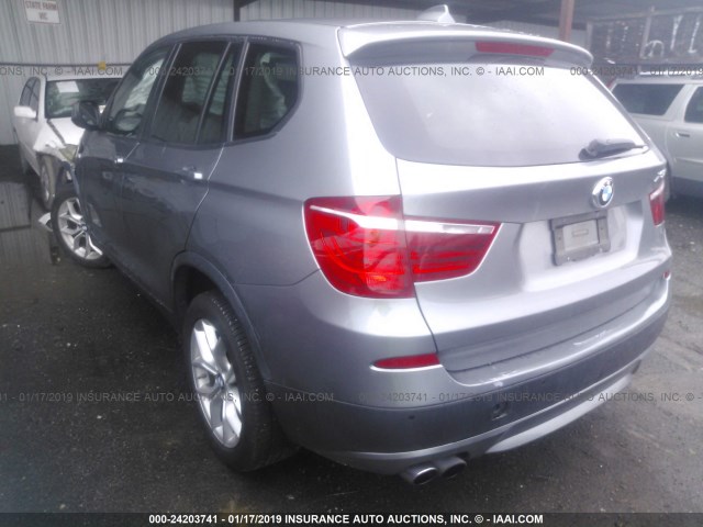 5UXWX7C54CL975074 - 2012 BMW X3 XDRIVE35I GRAY photo 3