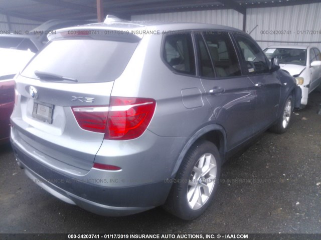 5UXWX7C54CL975074 - 2012 BMW X3 XDRIVE35I GRAY photo 4