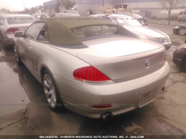 WBAEK734X5B260874 - 2005 BMW 645 CI AUTOMATIC 金色 照片 3