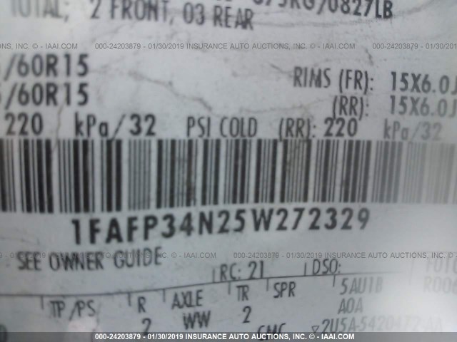 1FAFP34N25W272329 - 2005 FORD FOCUS ZX4 GRAY photo 9