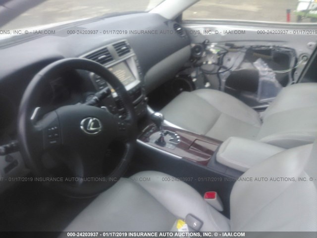 JTHBK262X72050389 - 2007 LEXUS IS 250 SILVER photo 5