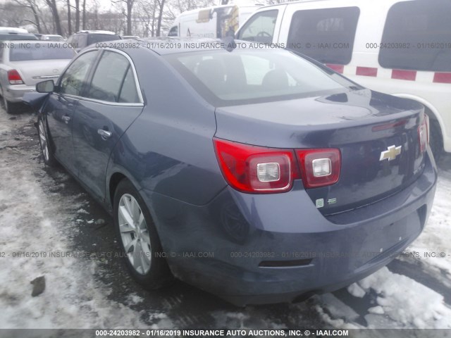 1G11H5SL1EF164274 - 2014 CHEVROLET MALIBU LTZ Navy photo 3