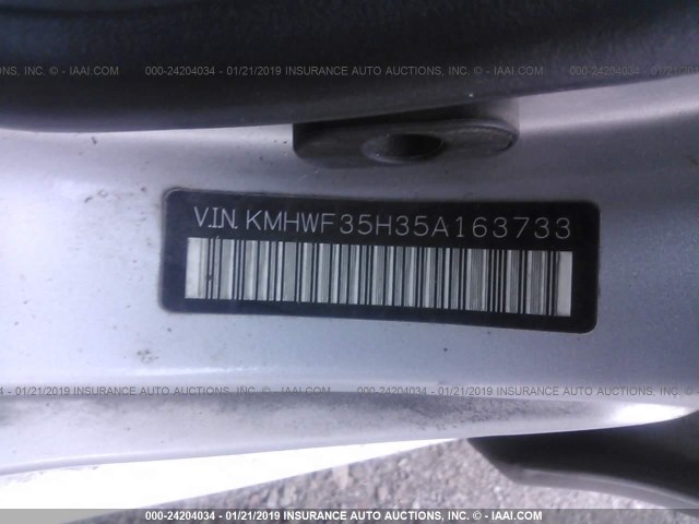 KMHWF35H35A163733 - 2005 HYUNDAI SONATA GLS/LX SILVER photo 9