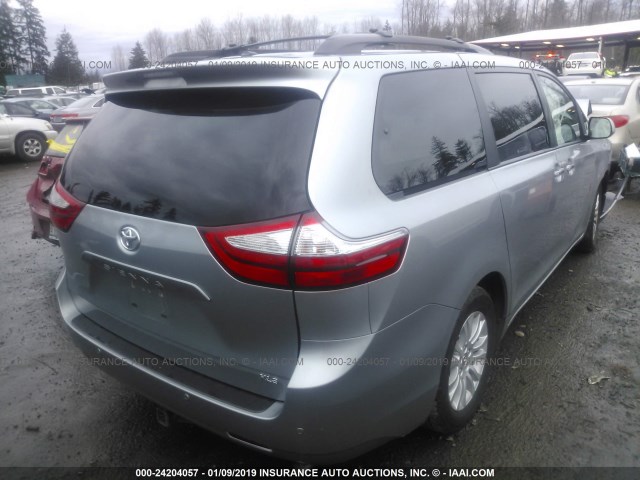 5TDYK3DCXGS721520 - 2016 TOYOTA SIENNA XLE/LIMITED SILVER photo 4