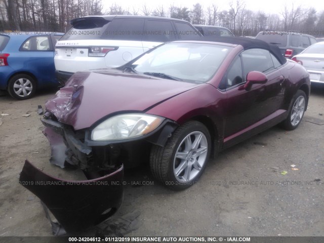 4A3AL35T87E020586 - 2007 MITSUBISHI ECLIPSE SPYDER GT BURGUNDY photo 2