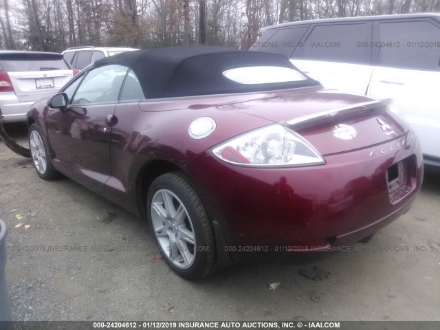 4A3AL35T87E020586 - 2007 MITSUBISHI ECLIPSE SPYDER GT BURGUNDY photo 3