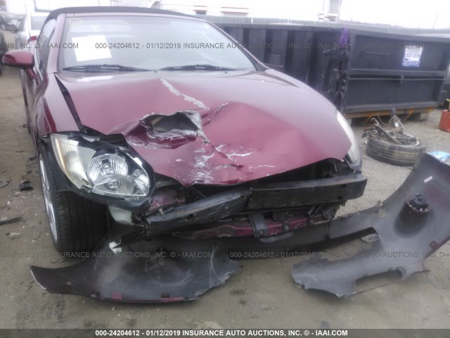 4A3AL35T87E020586 - 2007 MITSUBISHI ECLIPSE SPYDER GT BURGUNDY photo 6