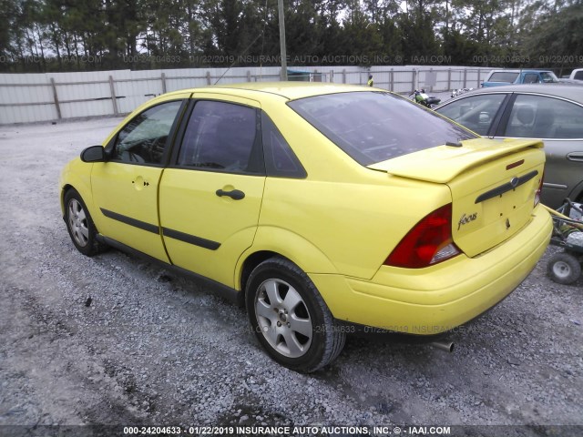 1FAHP34311W267222 - 2001 FORD FOCUS SE/SE SPORT YELLOW photo 3