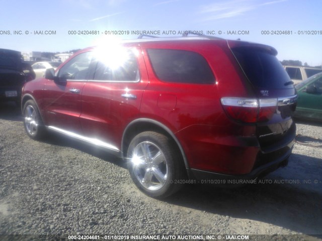 1D4SD5GT5BC592459 - 2011 DODGE DURANGO CITADEL MAROON photo 3