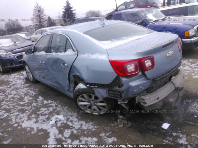 1G11H5SA7DU131112 - 2013 CHEVROLET MALIBU LTZ Light Blue photo 3