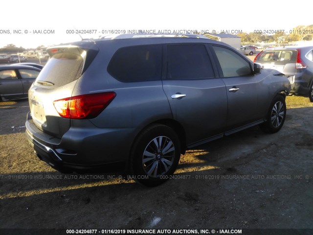 5N1DR2MN3HC912183 - 2017 NISSAN PATHFINDER S/SV/SL/PLATINUM GRAY photo 4