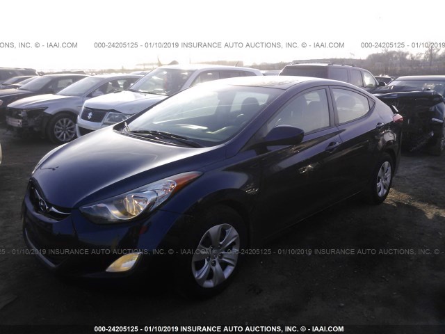 5NPDH4AE5DH338241 - 2013 HYUNDAI ELANTRA GLS/LIMITED BLUE photo 2