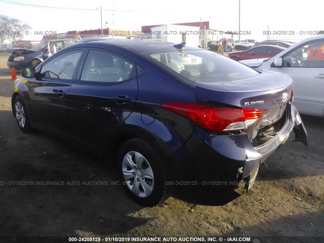 5NPDH4AE5DH338241 - 2013 HYUNDAI ELANTRA GLS/LIMITED BLUE photo 3