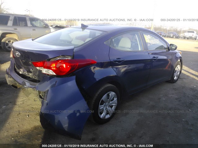 5NPDH4AE5DH338241 - 2013 HYUNDAI ELANTRA GLS/LIMITED BLUE photo 4