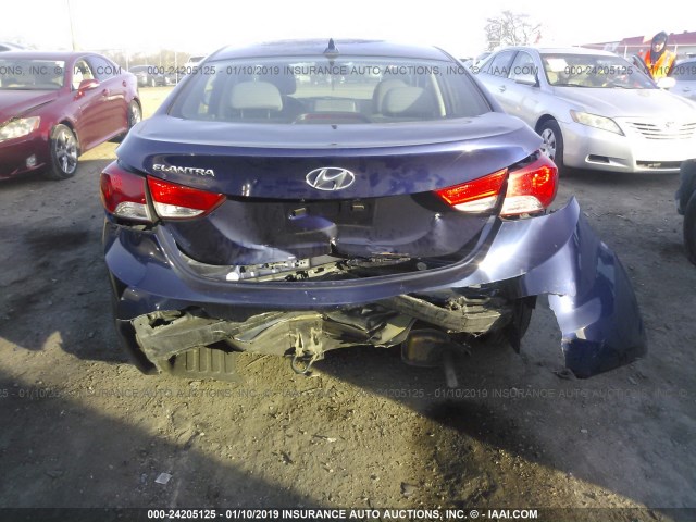 5NPDH4AE5DH338241 - 2013 HYUNDAI ELANTRA GLS/LIMITED BLUE photo 6