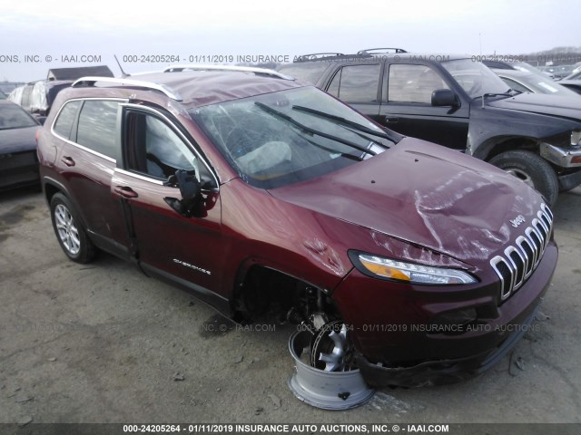 1C4PJLCB1EW155672 - 2014 JEEP CHEROKEE LATITUDE RED photo 1