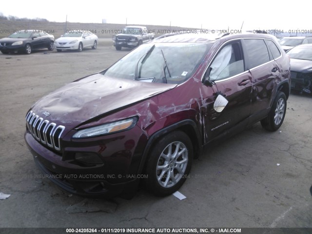 1C4PJLCB1EW155672 - 2014 JEEP CHEROKEE LATITUDE RED photo 2