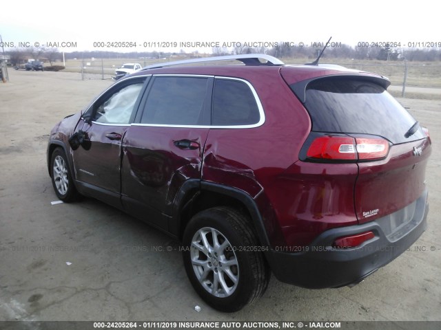 1C4PJLCB1EW155672 - 2014 JEEP CHEROKEE LATITUDE RED photo 3