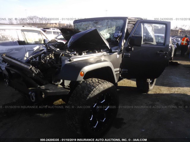 1C4AJWAG7EL299282 - 2014 JEEP WRANGLER SPORT GRAY photo 2